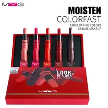 Набор для губ модная губная помада бархатная Высококачественная Водонепроницаемая длительное увлажнение Красота Косметика губы 5 цветов Набор из помад