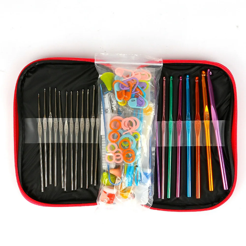 1 Set Crochet Hooks Set Aluminum Knitting Needles Yarn Craft Kit