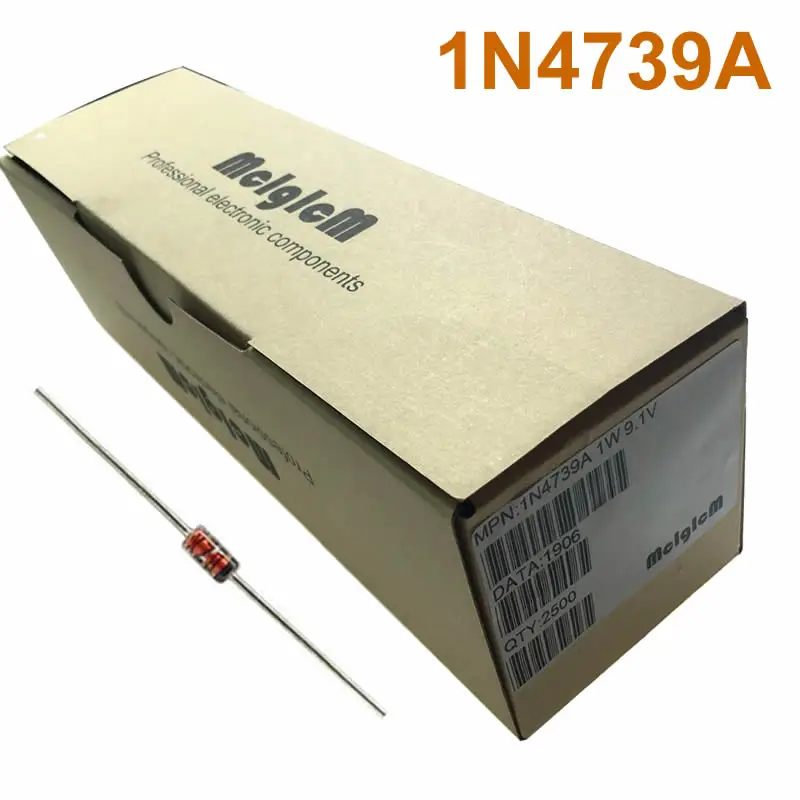 

MCIGICM 2500 pcs Zener Diode 9.1V 1W Through Hole DO-41 1N4739 1N4739A