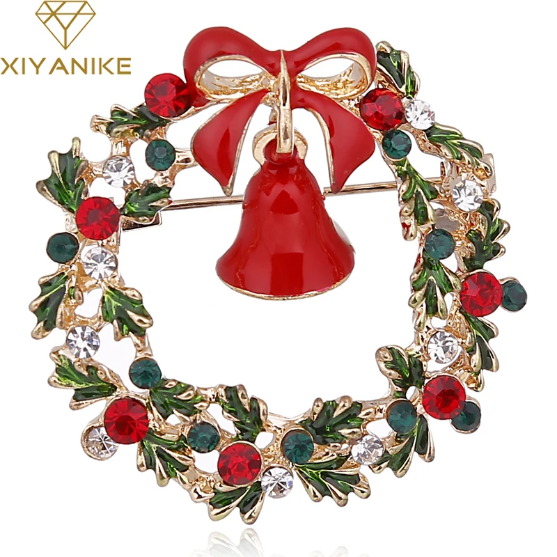 

XIYANIKE Colorful Bell Garland Brooches For Women Vintage Christmas Jewelry Fashion Child Pin Dress Coat Accessories Gift