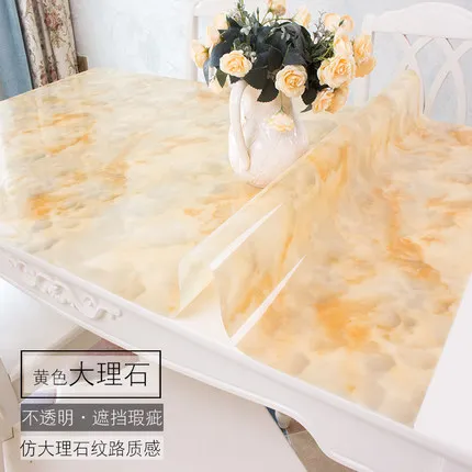  1mm High Quality Pvc soft glass tablecloths kitchen table mats for Party Home table cover Heat resi