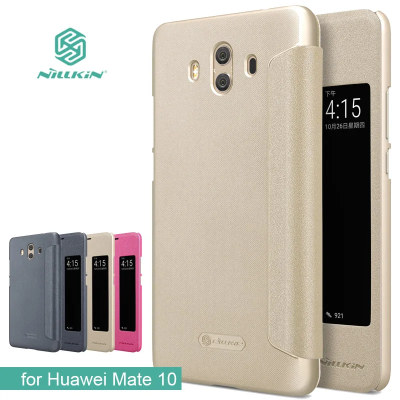 

for Huawei Mate 10 Case 5.9" NILLKIN Sparkle Luxury Flip Leather Smart Window View Back Cover Phone Case for Huawei Mate 10 Case
