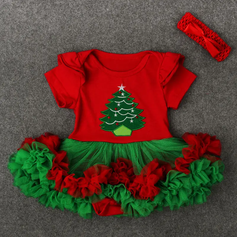 Коллекция года, Рождественская Одежда для новорожденных девочек платье-пачка Санта-Клауса милые детские платья-ромперы из сетчатой ткани праздничный костюм для детей возрастом от 0 до 18 месяцев
