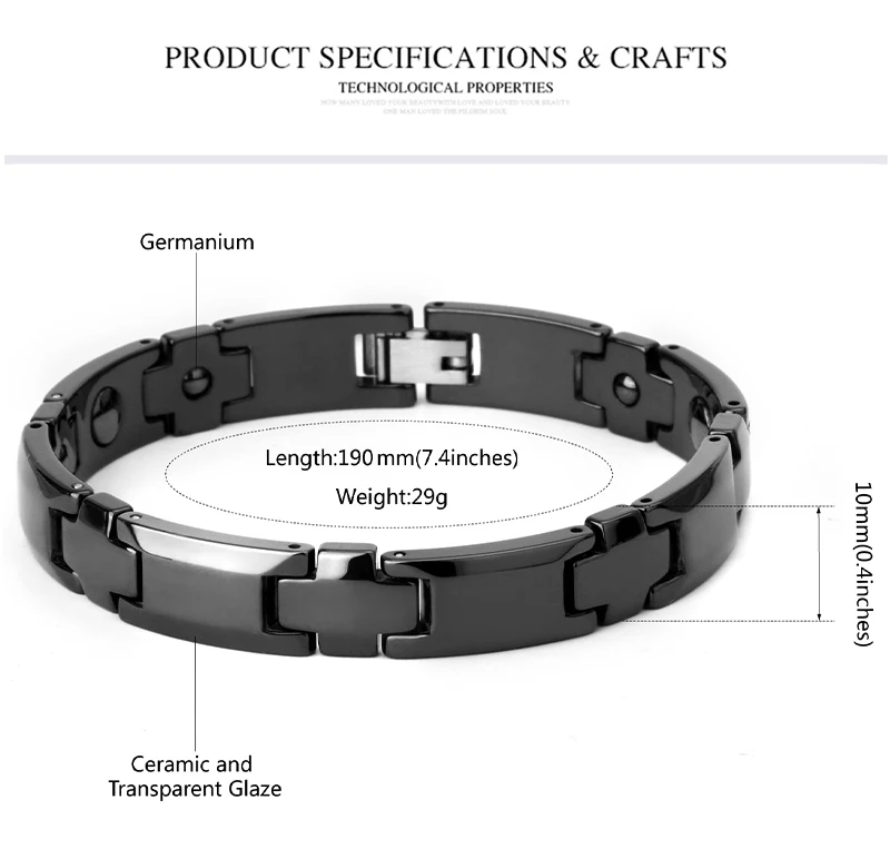 Популярный черный очаровательный керамический женский браслет из вольфрамовой стали энергетические магнитные браслеты для женщин ювелирные изделия хорошего качества