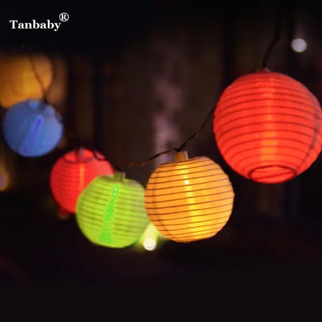 Tanbaby Christmas Solar Panels Lampion Outdoor Home Luces