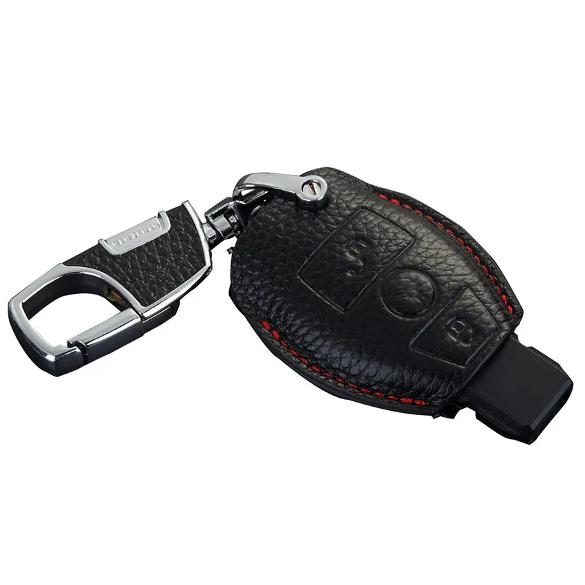 

Leather Key Fob Cover Case For Mercedes Benz W211 W204 W203 W210 Mercedes AMG CLA Auto Key Holder,for Benz Accessories