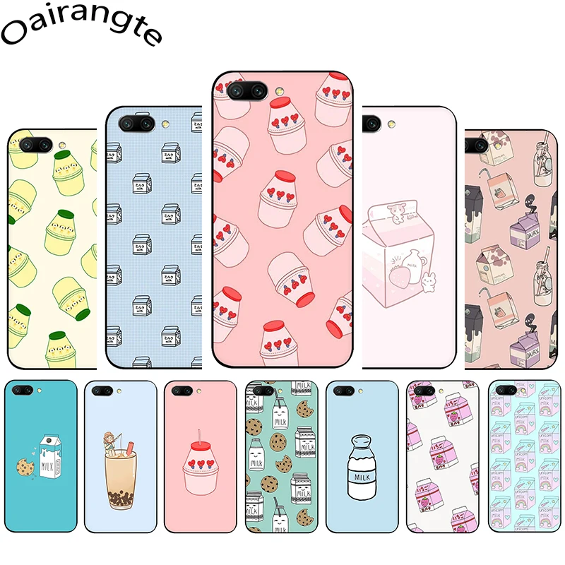 

milk box Fruit pink Peach Drinks soft silicone phone cover for Huawei Honor 6A 7A Pro 7C 7X 8C 8X 8 9 10 Lite view 20 9X Pro