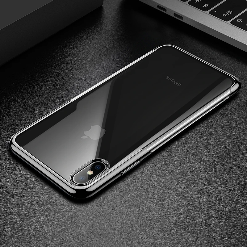 Baseus для iPhone Xs чехол для Max XR Мягкий силиконовый чехол с покрытием для iPhone Xs Max чехол ультра тонкий ТПУ защитный чехол - Цвет: Black