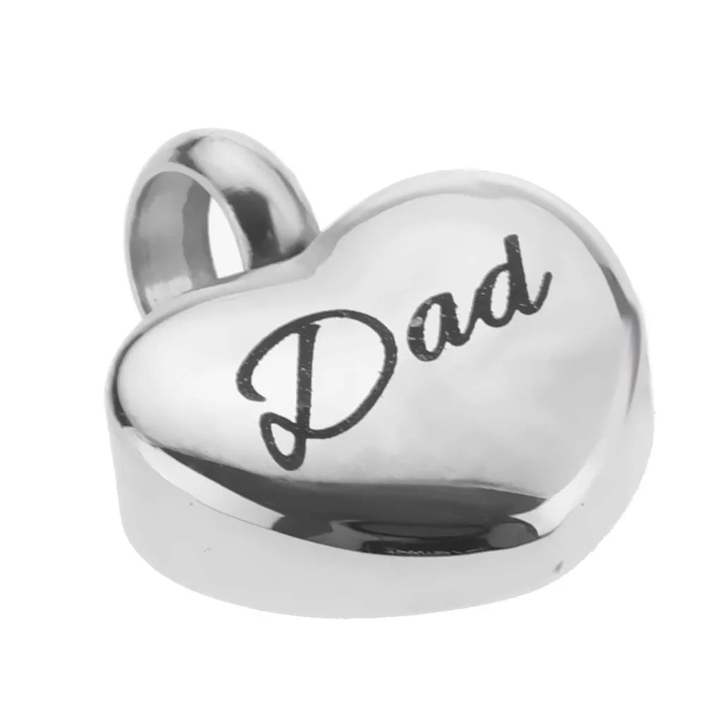 Stainless Steel Love Heart Urn Pendant Memorial Cremation Ash Holder Dad/Mom/Husband/Wife/Brother/Sister