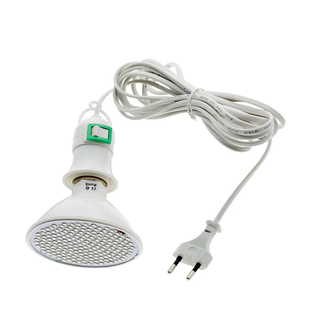Светодиодный светильник для выращивания E27 с винтовым интерфейсом, основание лампы с линией 4 м 8 м, автономный переключатель, для комнатных теплиц, растений, лампа для выращивания растений