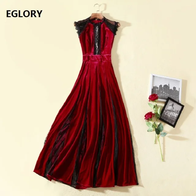 2018 Herfst Winter Avond Party Lange Jurk Vrouwen Stand Hals Kant Patchwork Fluwelen Lange Maxi Jurken Vestidos De Fiesta 2018 Herfst Winter Avond Party Lange Jurk Vrouwen Stand Hals Kant Patchwork Fluwelen Lange Maxi Jurken Vestidos De Fiesta