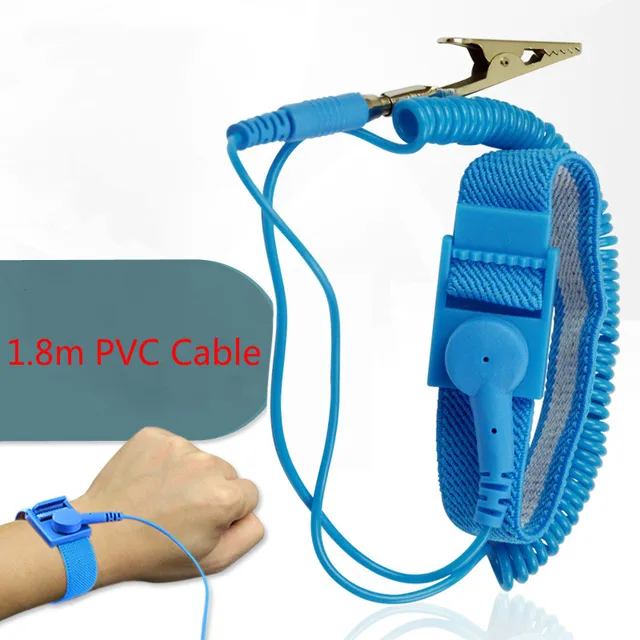 Adjustable Anti Static Bracelet Electrostatic ESD Discharge Cable Reusable Wrist Band Strap Hand With Grounding Wire 1