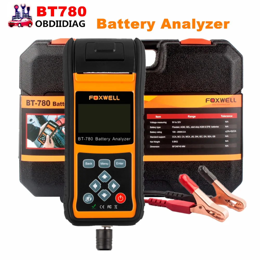Original Foxwell BT780 BT 780 12V Car Battery Tester Detect Bad Car Cell Battery 100 to 2000CCA
