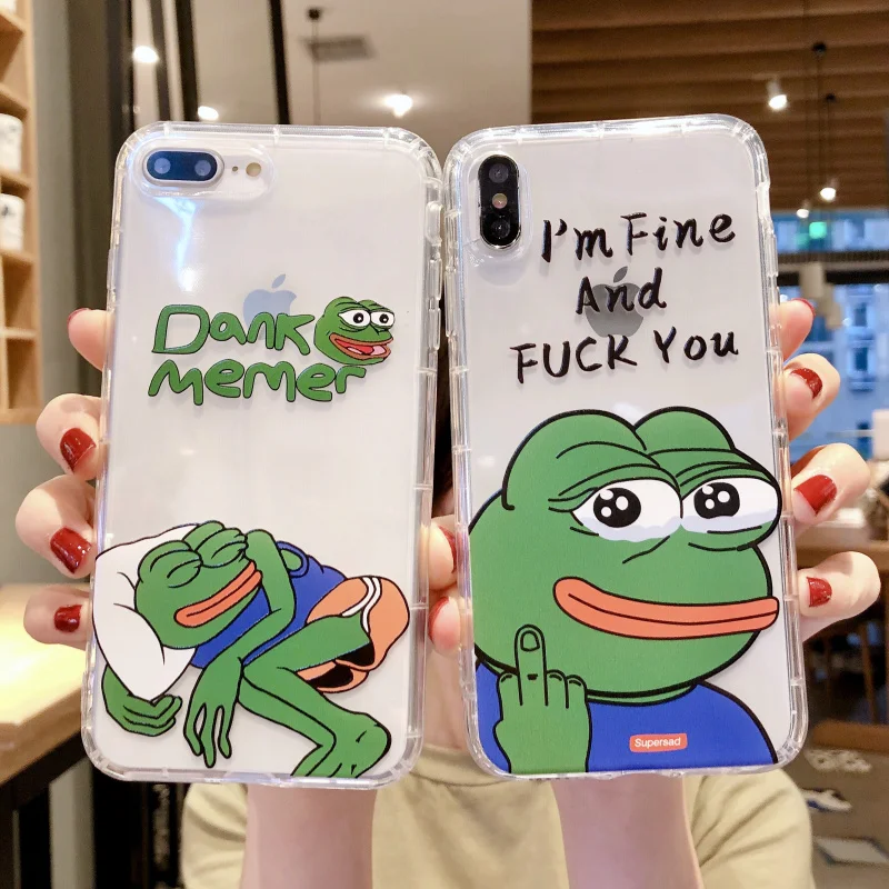 

Transparent TPU Phone Case For iPhone 11 pro Max XS max XR XS 8 7 6s Plus funny Cartoon soft shell Protection Cover Coque Funda