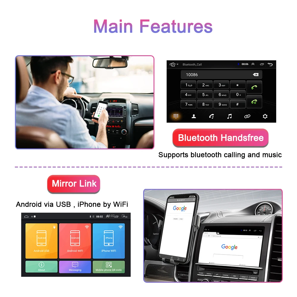 Excellent AUTOTOP 2 Din Android 8.1 Car Multimedia Player For Hyundai Santa Fe 2 2006-2012 Head Unit Car Radio Stereo Audio GPS Navigation 2