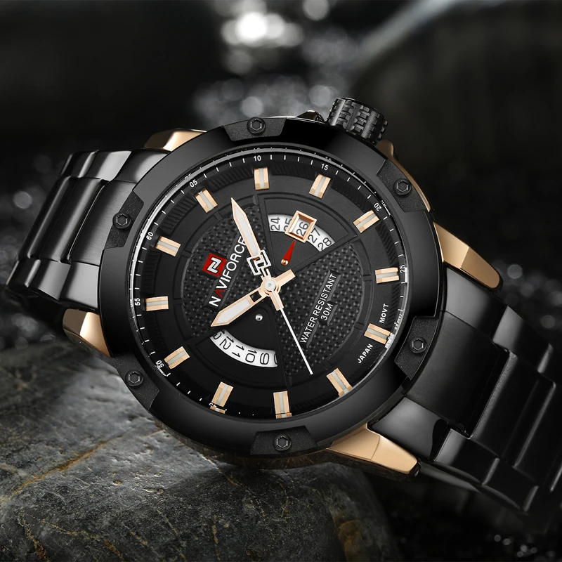 Preise NAVIFORCE Herren Uhren Top Luxus Marke Männer Voller Stahl Stunde Quarzuhr Analog Wasserdicht Sport Army Military Armbanduhr Uhr