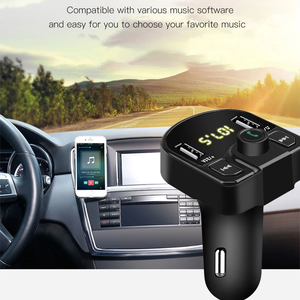 Быстрое зарядное устройство kebidu 3.1A с двумя usb-портами, адаптер питания, Bluetooth 4,2, MP3 плеер, гарнитура, автомобильный комплект, fm-передатчик, поддержка TF карты, u-диск