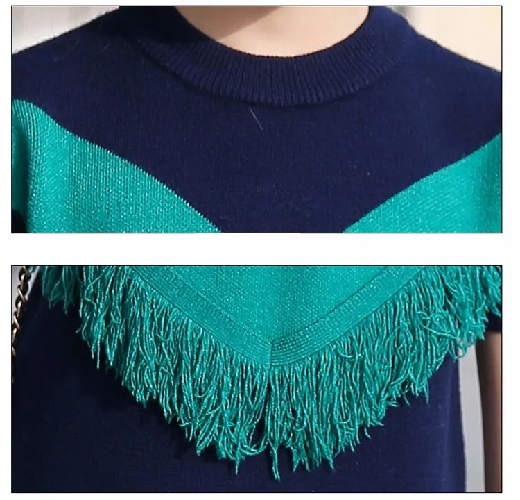 2017 new knitting tassels girls sweater spring autumn winter casual children school clothing preppy style knitted kids sweaters girls dresses 6 7 8 9 10 11 12 13 14 15 16 years old little teenage big girls long sweater dress (5)