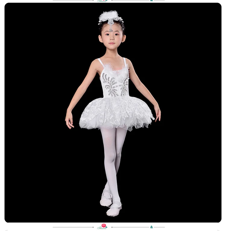 

Ballet Dress&Headwear&Glove Children Elegant Classic White Swan Lake Perform Stage Dress Dance Ballet Tutu Ballet Costume