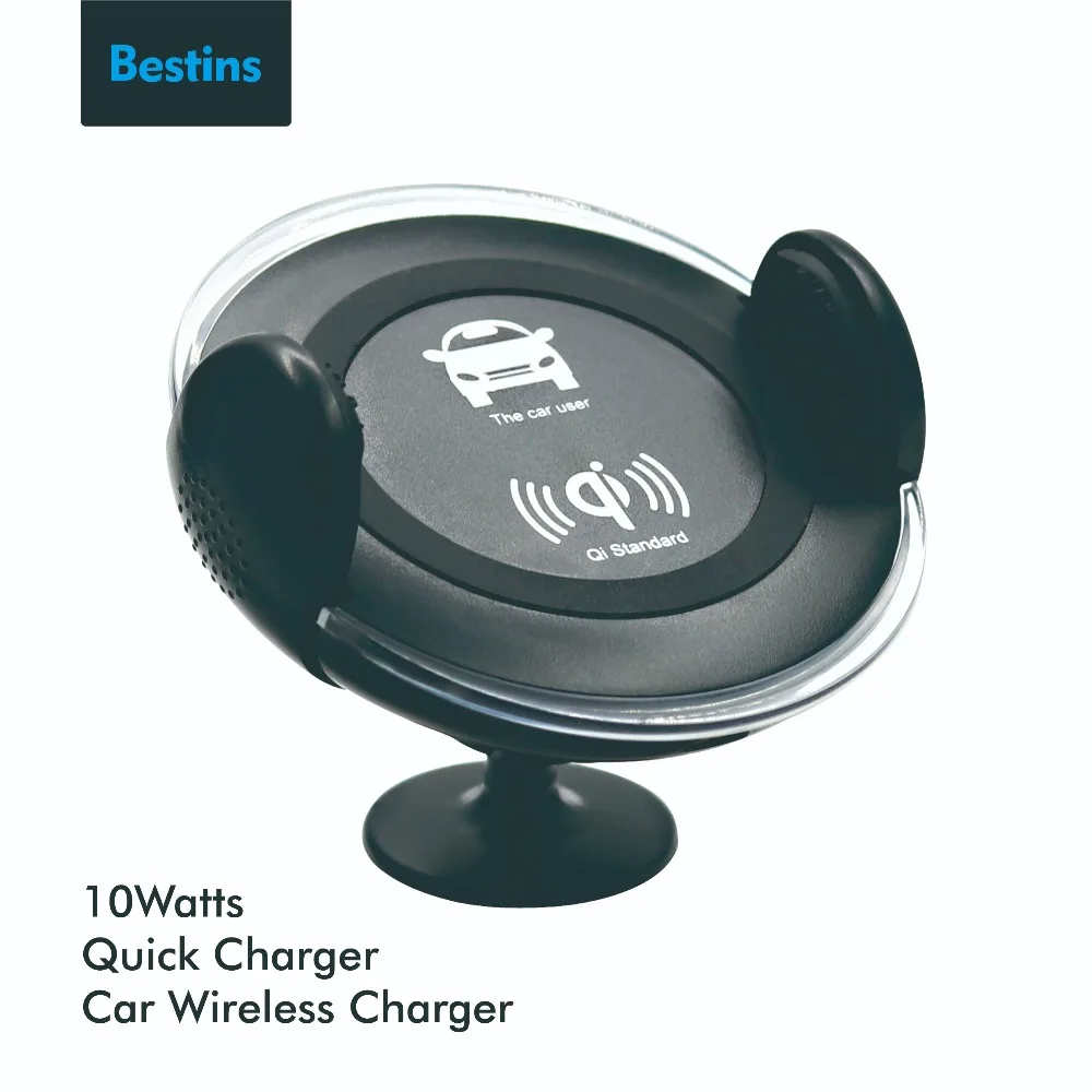 Bestins Car Mount Qi Wireless Quick Charger for iPhone XS