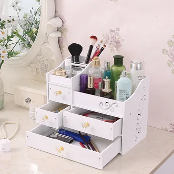 

Creative Durable Pvc Wood-plastic Board Storage Box Home Cosmetic Storage Finishing Multi-function Drawer Storage Box