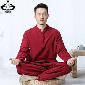 

men Cotton&linen Summer&Spring Yoga suit gym uniforms lay meditation suits kung fu tai chi clothing sets jogos rinkinys