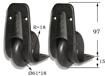 

Free Shipping luggage trolley bag wheels 1 pair