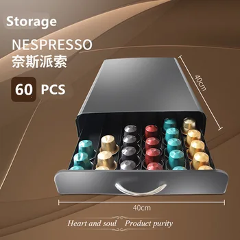 

Nespresso Drawer 30/40/60 Capsules Nespresso Coffee Pod Holder Stand Kitchen Metal Shelves Organization Drawer Free Shipping