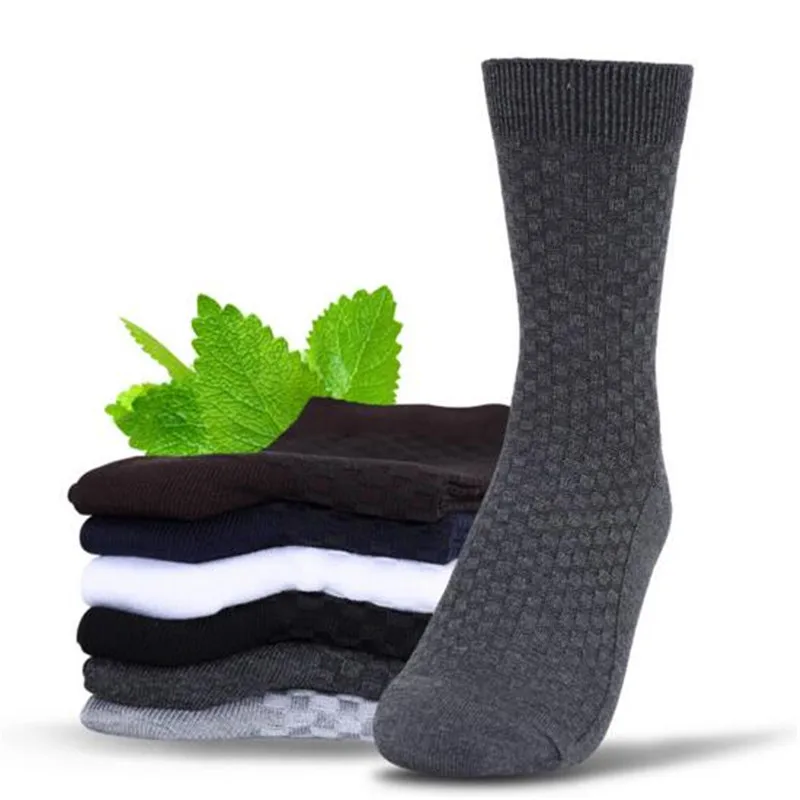 Popular Men Bamboo Business Socks Cotton Anti Bacterial Breathable