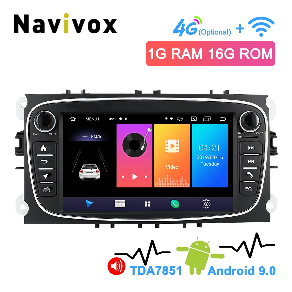 

Navivox 2 Din Android 9.0 Car Multimedia Player for Ford Focus 2 3 2004-2011 Mondeo Galaxy S-max Kuga C-max Car Radio Navigation