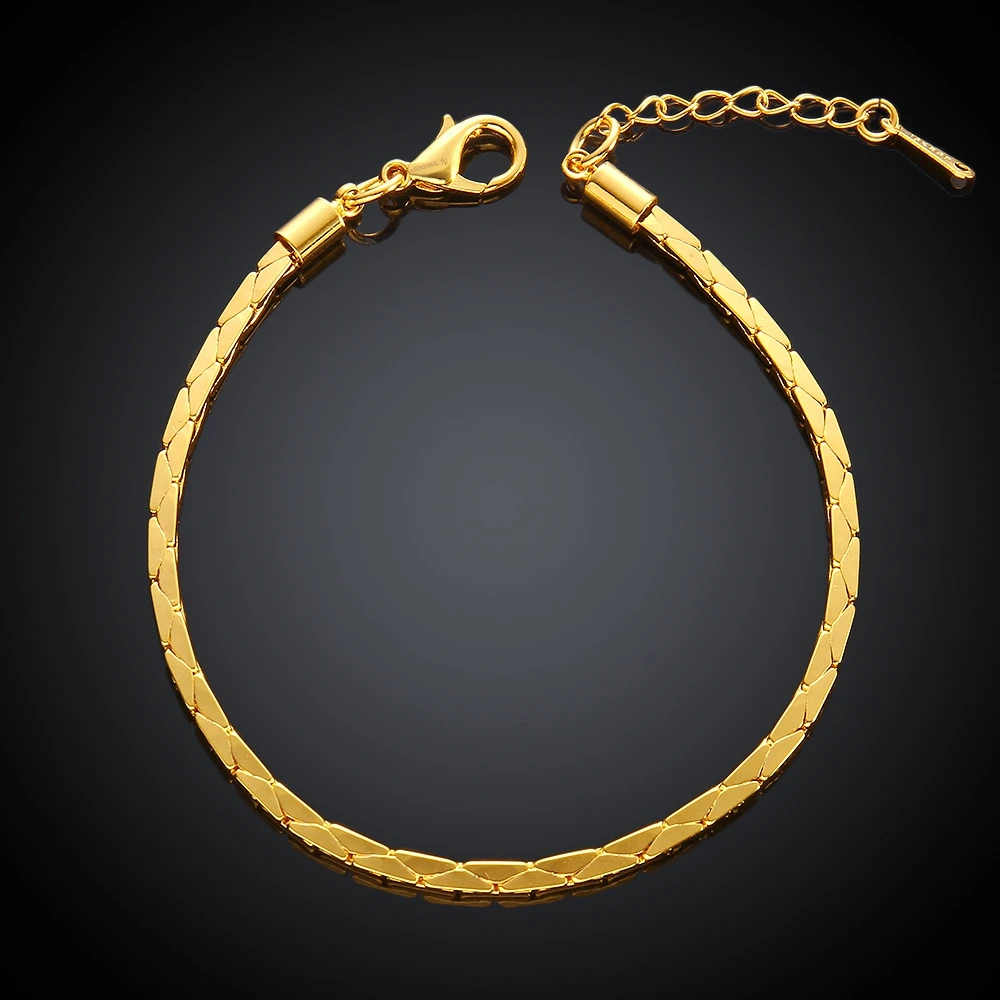 Buy 1pcs 2.5M Snake Bracelets Men Women Rose Gold