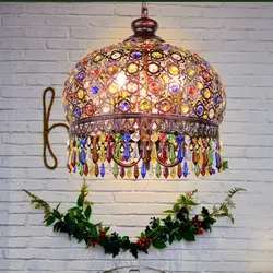 Богемный кристалл подвесной светильник, кованые лампы подвесные светильники для кухни остров столовая гостиная Средиземноморский