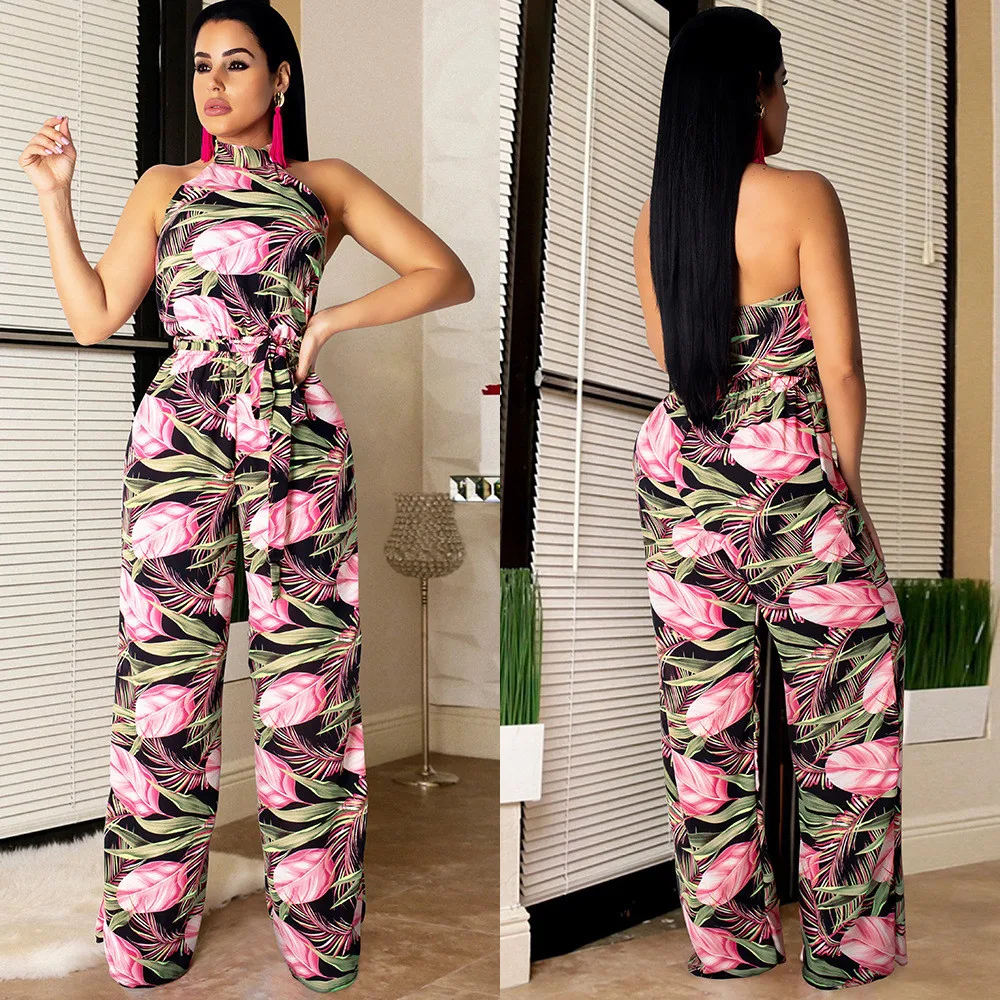 

fashion 2 piece set women summer jumpsuits Lace sleeveless sexy backless loose rompers womens jumpsuit combinaison femme