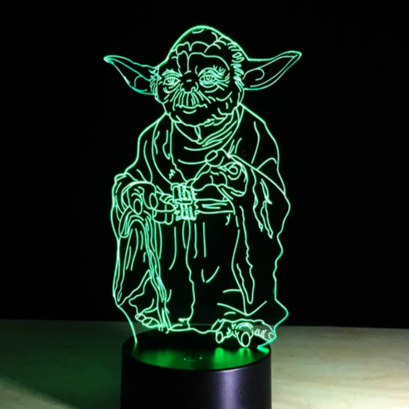 

3d Led Night Light Lamp Star Wars Master Yoda Touch Sensor Color Changing Room Office Decoration Birthday Gift Cool 3d Lamp