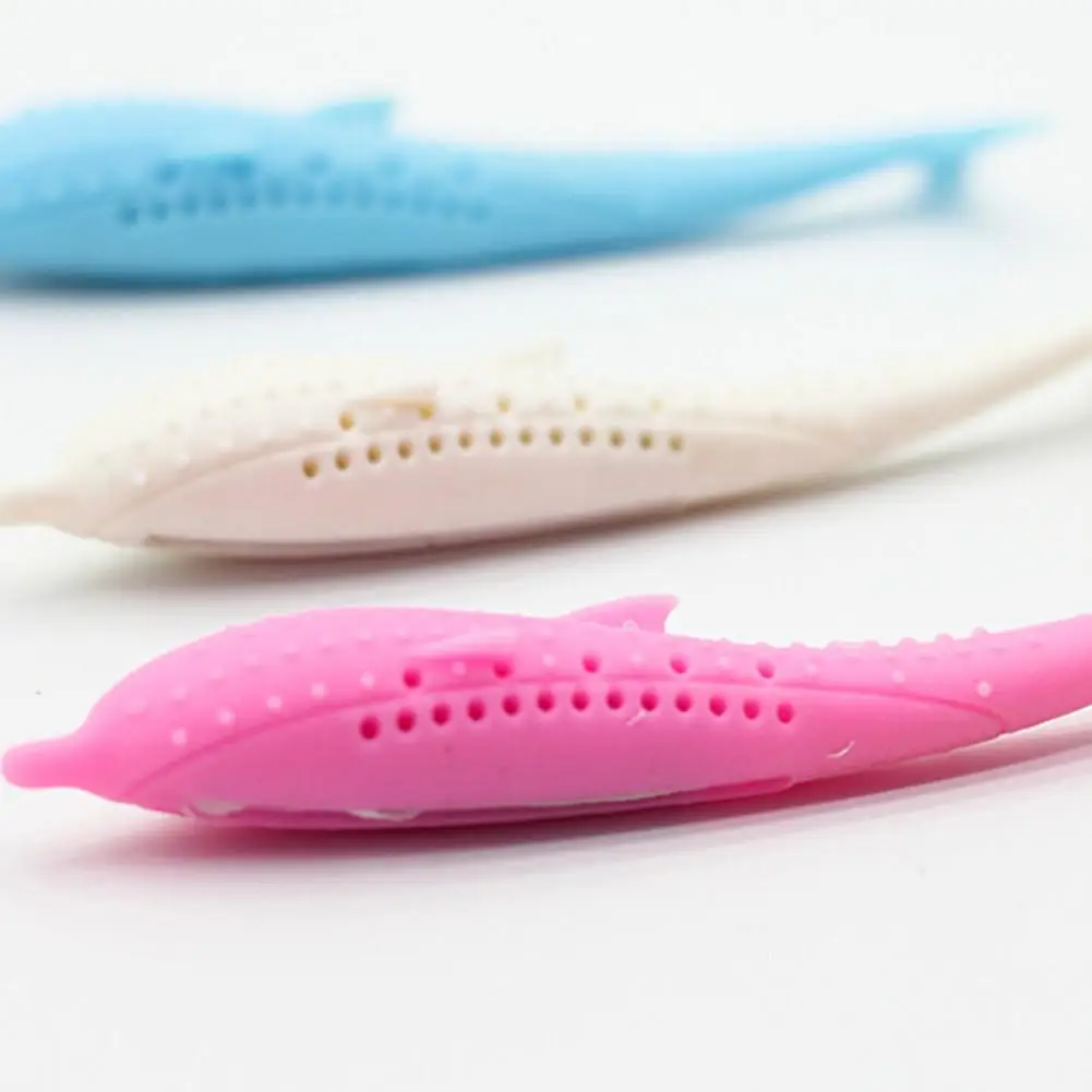 

AUGKUN Catnip Cat Toy Silicone Fish Dolphin Shape Cat Teether Toy Silicone Material For Long-term Use With Good Tolerance