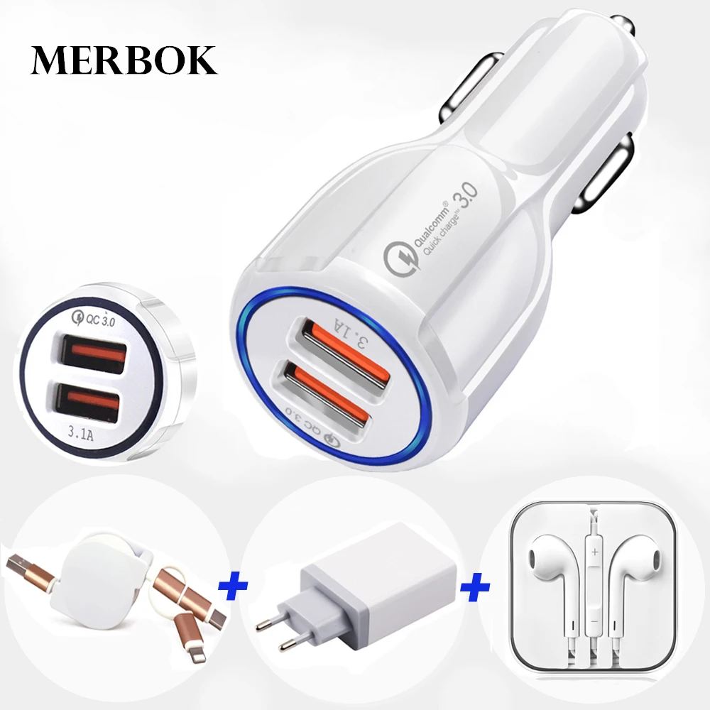 Зарядное устройство для автомобиля 2 USB порта QC 3 0 Oukitel k10000 K6000 K 10000 Pro U15S|Зарядные