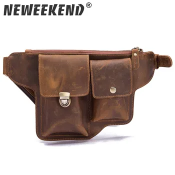 Men's Crazy Horse Genuine Leather Messenger Shoulder Bag Travel Motorcycle Riding Fanny Pack Waist Thigh Drop Leg Bag 2068 carteras mujer bag steampunk thigh motor leg outlaw pack thigh holster protected purse shoulder backpack purse leather women bag