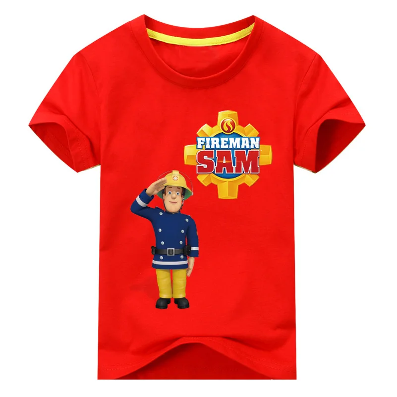 

2018 New T-Shirt for Boys Clothes Firemen Cartoon Print Cotton T Shirt for Toddler Kids Casual and Holiday 2-10 Years Children