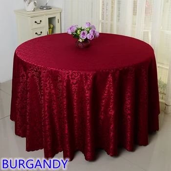 

Burgandy colour jacquard table cloth damask pattern table cover for wedding hotel and round table linen decoration wholesale