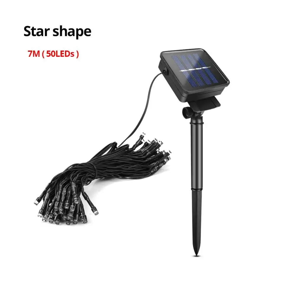 Micro LED String 7M Декоративный светодиодный уличный фонарь на солнечной батарее хрустальный шар/цветок/мини Фея Звезда струны лампа садовый забор светильник ing водонепроницаемый - Испускаемый цвет: Micro LED String 7M
