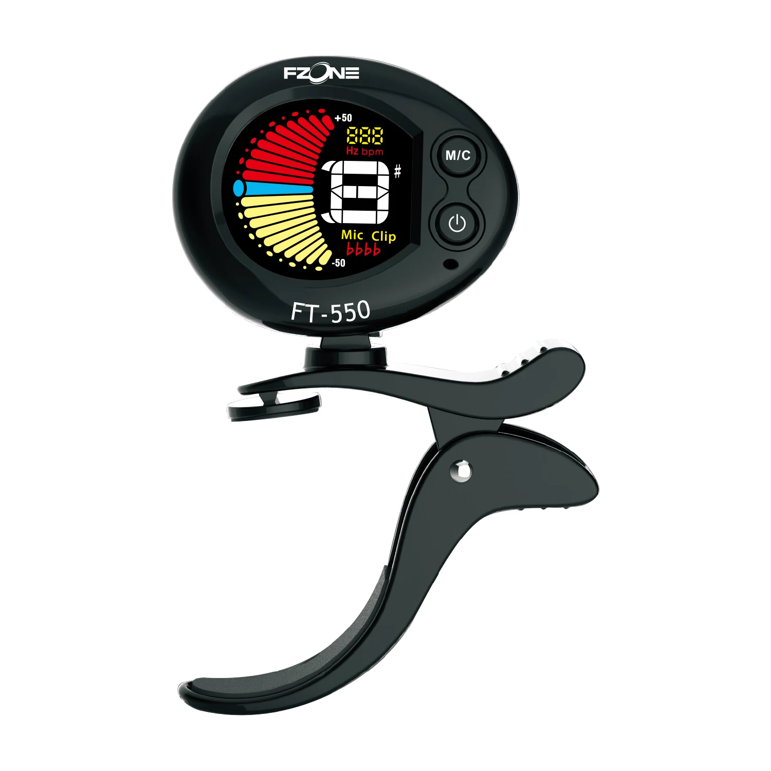 Fzone clip on violin guitar tuner with color screen tuning chromatic