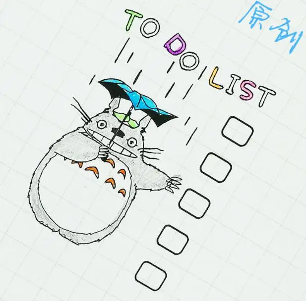 

Handbook seal Totoro TO DO LIST punch card time management creative account stamps photosensitive self ink self inking stamp