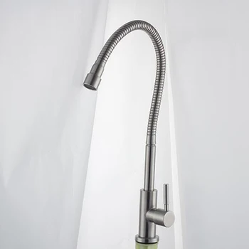 

304 stainless steel universal single cold kitchen faucet single hole sink faucet manufacturers lo4104