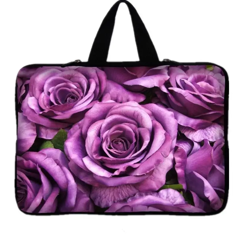Waterproof Flowers Laptop Sleeve Neoprene Notebook Case Carrying Handle Bag For Macbook AirProRetina For HP Dell Asus Acer