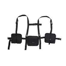 Тактические нагрудные сумки регулируемые мульти-карманные хип-хоп Уличная функциональная тактическая Мужская нагрудная сумка жилет сумка на плечо поясная сумка