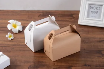 

16*8*9cm Portable packaging box Mousse cake box wedding candy box 50pcs