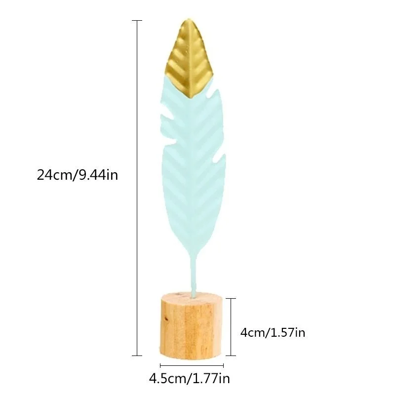 1 шт. тиснение железная мята зеленый перо ремесла украшения Металл искусство твердой древесины дома Спальня Гостиная украшения