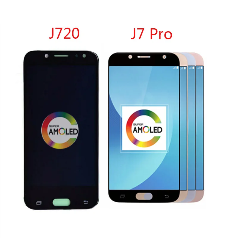 

100% Tested Super Amoled LCD For SAMSUNG Galaxy J720 J7 Duo J7 Pro J730 LCD Display Touch Screen Digitizer Full LCD Assembly