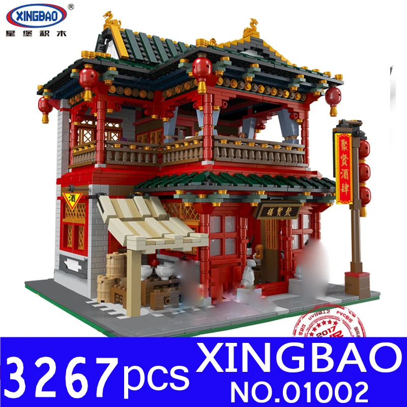 

Xingbao 01002 3267Pcs MOC Creative Series The Beautiful Tavern Set Educational Building Blocks Bricks Children Toys Model Gifts
