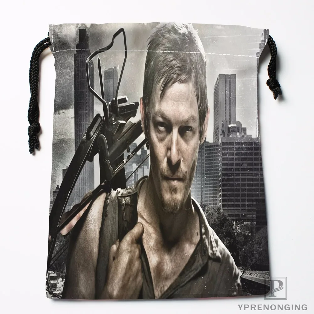 Custom Daryl Dixon Drawstring Bags Printing Fashion Travel Storage Mini Pouch Swim Hiking Toy Bag Size
